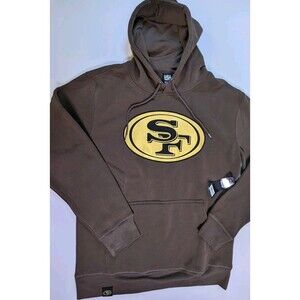 New Men's Brown And Gold  Pullover Hoodie Sweatshirt NFL Size M San Francisco